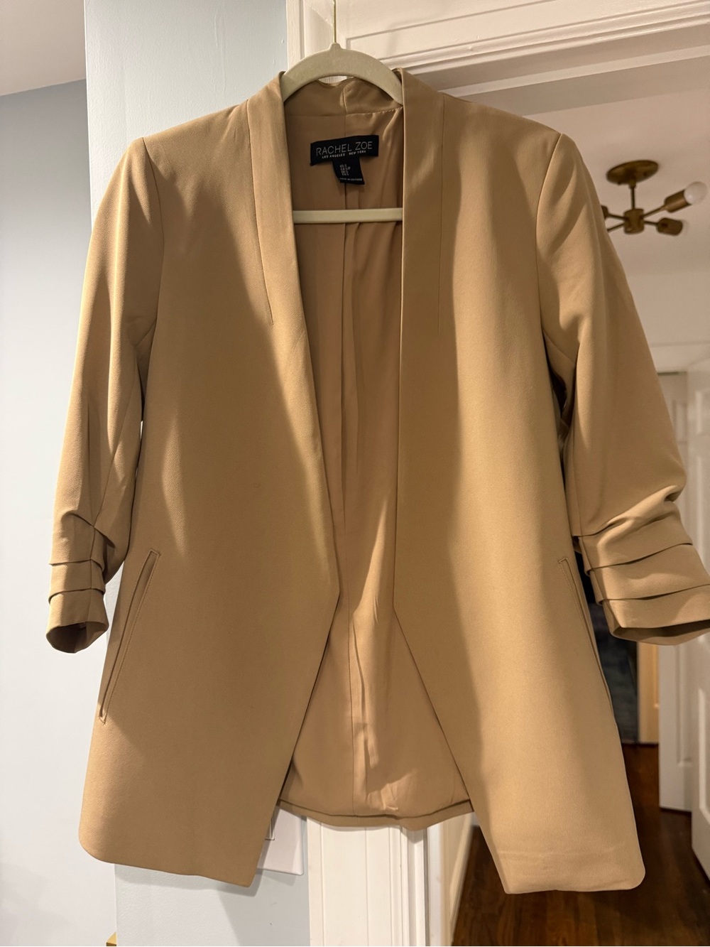 Rachel Zoe Women's Tan Open-Front Blazer Jacket small